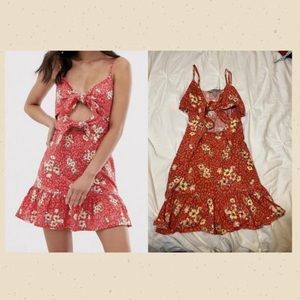 Tie front floral sundress